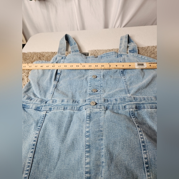 Ava & Viv Women's Denim Flare Jumpsuits Sleeveless Overalls - Picture 12 of 14